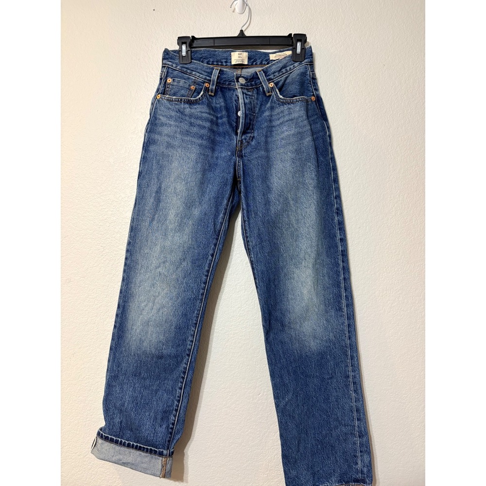 Levis 501 90s Selvedge Denim Jeans Medium Wash W25 L30 - 29 actual Midrise